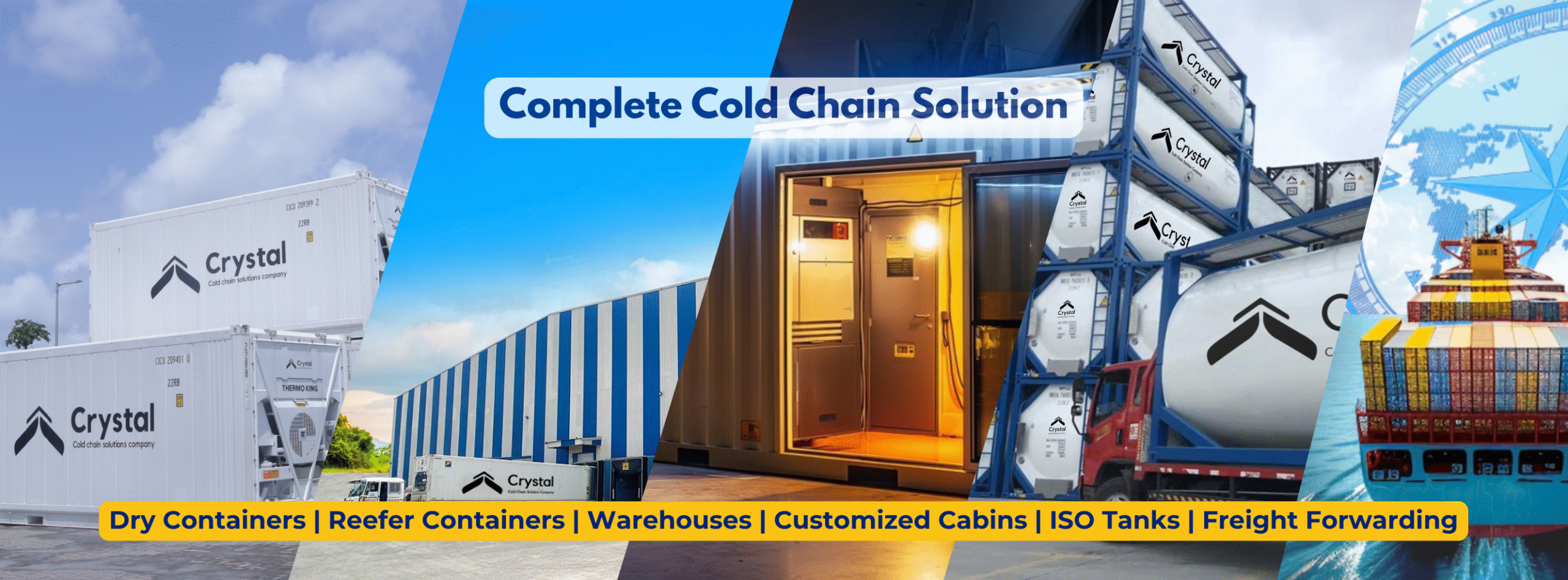 Crystal Group cold chain logistics team and refrigerated containers in operation