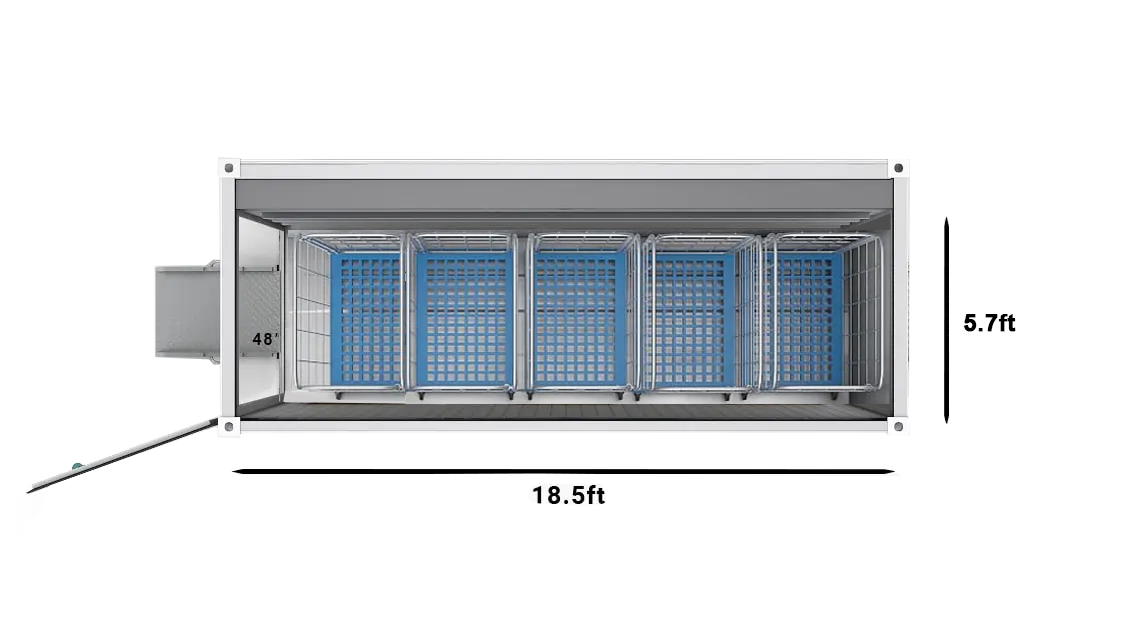 blast freezer 20ft trolley